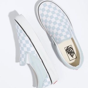Brand New - VANS CHECKERBOARD SLIP-ON BABY BLUE (6.5)